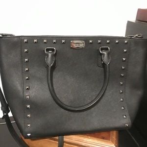 Michael Kors black Medium Sandrine Stud Tote